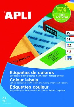 Etykiety 02873 64*33.9 zielon fluo zaokrąglone APLI 20ar (X) Apli