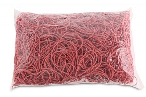 Gumki recepturki OFFICE PRODUCTS, średnica 100mm, 1,5x1,5mm, 60% kauczuku, 1000g, zgrzewka, czerwone Office Product