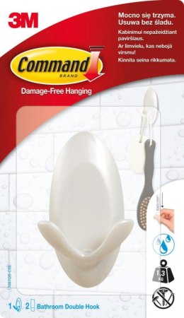 Hak łazienkowy COMMAND_ (17087QB), podwójny, duży, biały Command 3M
