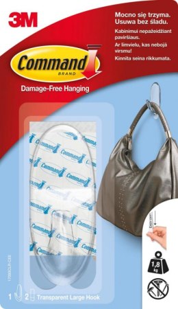 Hak wielokrotnego użytku COMMAND_ (17093CLR PL), duży, transparentne Command 3M