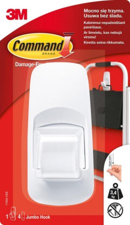 Hak wielokrotnego użytku COMMAND_ Jumbo (17004 PL), duży, biały Command 3M