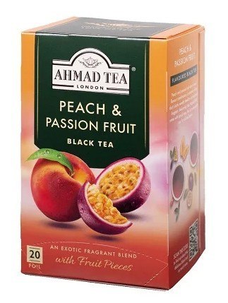 Herbata AHMAD TEA PEACH & PASSION FRUIT 20kopert czarna Ahmad