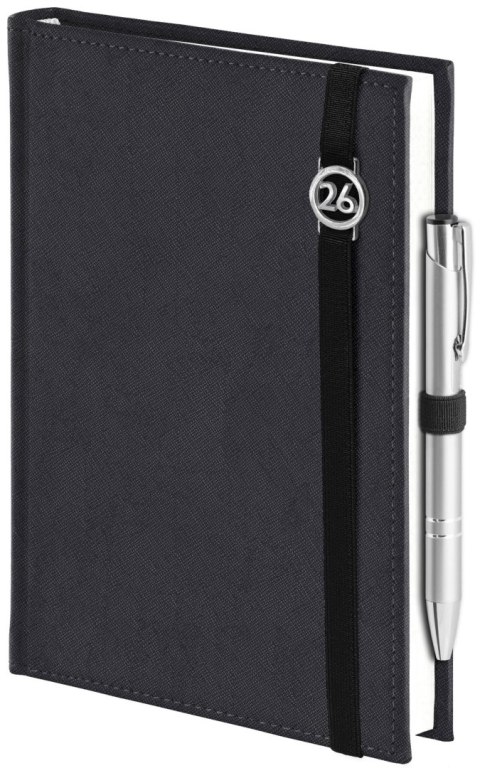 Kalendarz Piko z gumką czarny z ażurową datówką B5 tygodniowy z notesem WOKÓŁ NAS Wokół Nas