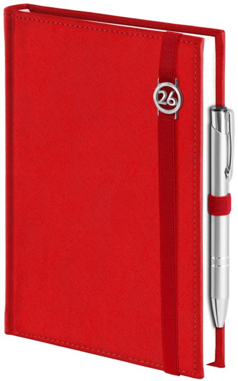 Kalendarz Piko z gumką czerwony z ażurową datówką B5 tygodniowy z notesem WOKÓŁ NAS Wokół Nas