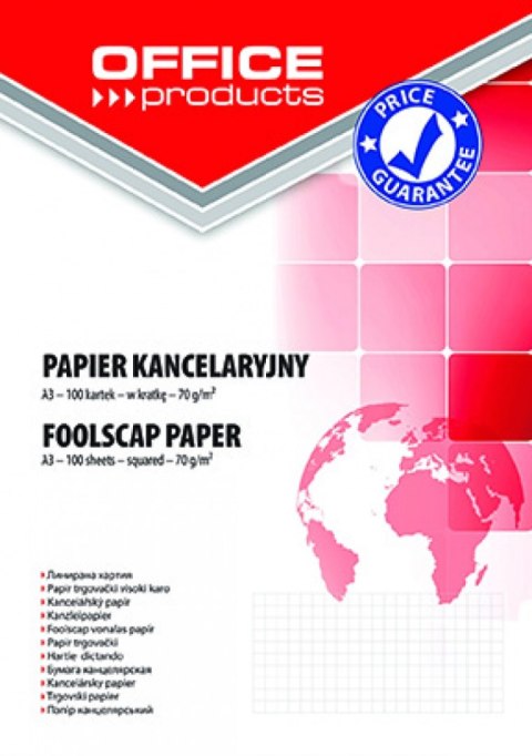 Papier kancelaryjny , kratka, A3, 100ark., typu OFFICE PRODUCTS 14115121-14 Office Product