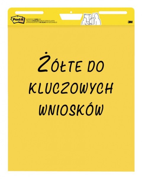 Samoprzylepne arkusze konferencyjne Post-it_ Super Sticky, na flipchart, 63,5x76,2cm, do kluczowych wniosków, 3x25 kart., żółte Post-It 3M