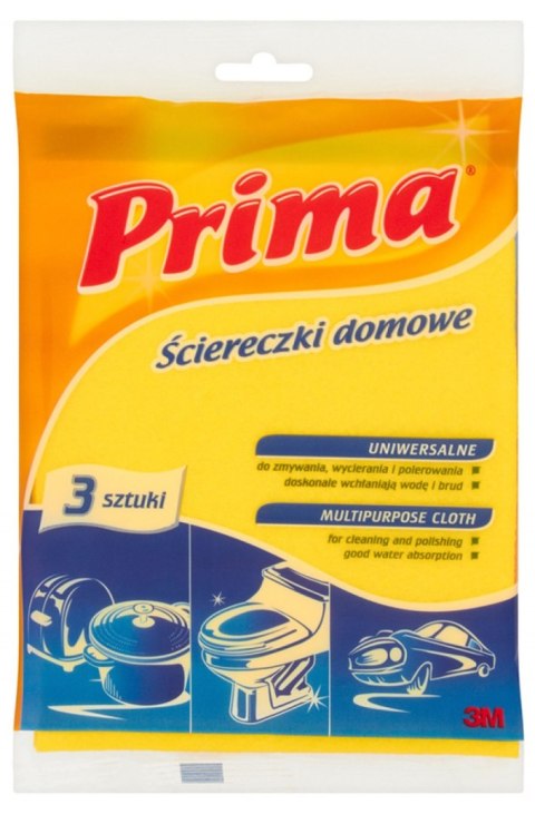 Ściereczki domowe PRIMA, 3szt., żółte Prima 3M