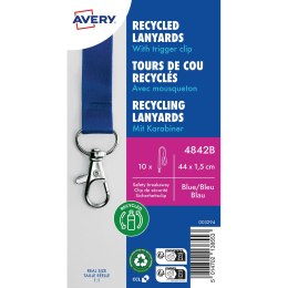 Smycze z recyklingowanego PET, 10 szt., 15 _ 440 mm, niebieskie, 4842B Avery Zweckform