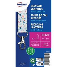 Smycze z recyklingowanego PET, 10 szt., 20 _ 440 mm, wzór kwiatowy, R4828F Avery Zweckform