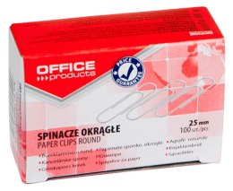 Spinacze okrągłe OFFICE PRODUCTS, 25mm, 100szt., srebrne 18082515-19 Office Products