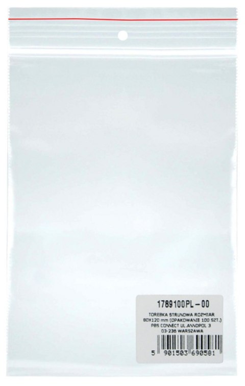 Torebka strunowa DONAU, PP, 80x120mm, 100szt., transparentna Donau