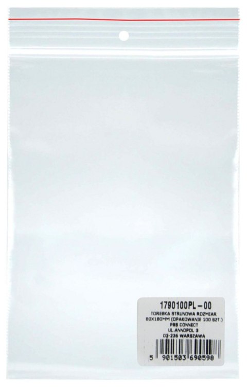 Torebka strunowa DONAU, PP, 80x180mm, 100szt., transparentna Donau