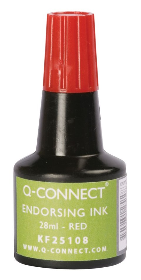 Tusz do pieczątek , 28ml, czerwony, typu Q-CONNECT KF25108 Q-Connect