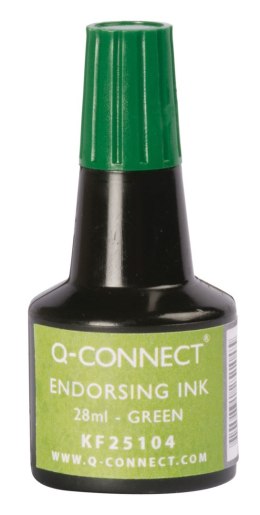 Tusz do pieczątek , 28ml, zielony, typu Q-CONNECT KF25104 Q-Connect