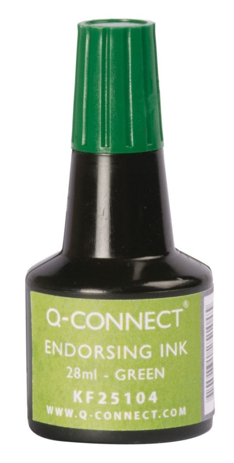 Tusz do pieczątek , 28ml, zielony, typu Q-CONNECT KF25104 Q-Connect