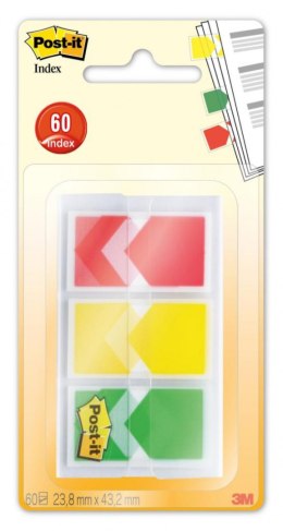 Zakładki indeksujące POST-IT_ (682-ARR-RYG), PP, 23,8x43,2mm, strzałka, 3x20 kart., mix kolorów, 3M-70006854726 Post-It 3M