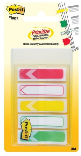 Zakładki indeksujące POST-IT_ (684-ARR-RYG), PP, 11,9x43,2mm, strzałka, 5x20 kart., mix kolorów, 3M-UU008030791 Post-It 3M