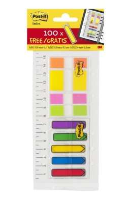 Zestaw szkolny zakładek POST-IT_ (683-3+680-1+684-ARR1), z linijką, mix kolorów, 3M-UU004905160 Post-It 3M