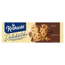Ciastka BAHLSEN KRAKUSKI DELIKATKI herbatniki pomarańczowe z kawałkami czekolady 125g Krakuski