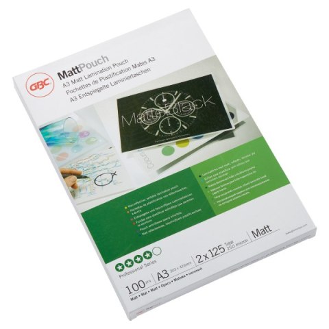 Folia do laminacji Matt, A3, 125 mic, matowa, 3747235, GBC GBC