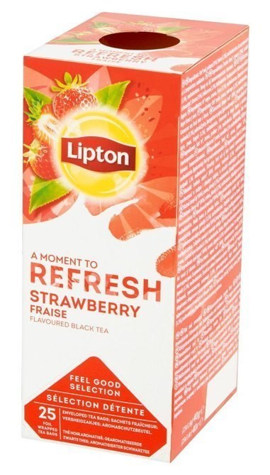 Herbata LIPTON REFRESH Strawberry (25 kopert fol.) czarna Lipton