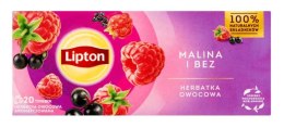 Herbata LIPTON owocowa, malina i bez, 20 torebek Lipton
