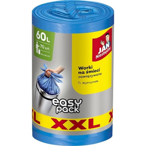JAN NIEZBĘDNY Worki na śmieci HD Easy Pack XXL, 60 l, 70 szt., 236421 Jan Niezbędny