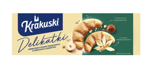 KRAKUSKI Delikatki Herbatniki o smaku waniliowym z orzechami laskowymi 125 g Milka