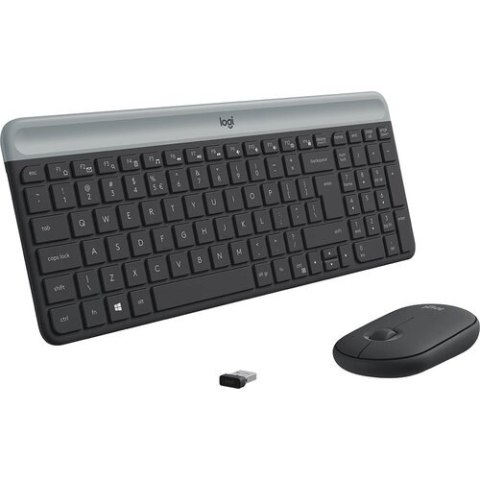 Klawiatura + mysz LOGITECH slim combo MK470 czarna bezprzewodowy zestaw Logitech