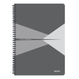 Kołonotatnik Office Card A4, w kratkę, szary 46471085 Leitz