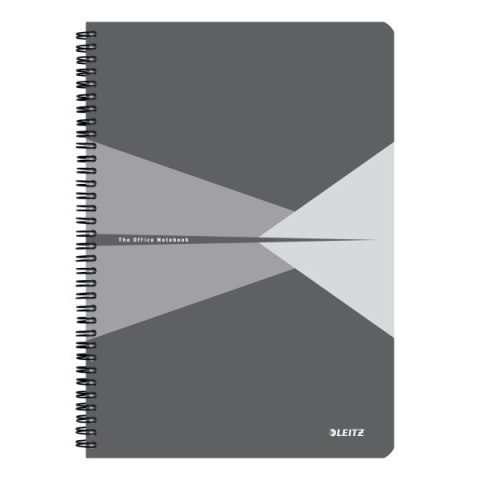 Kołonotatnik Office Card A4, w kratkę, szary 46471085 Leitz