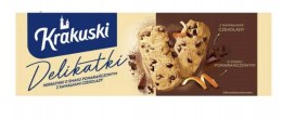 Krakuski Delikatki Herbatniki z Kawałkami Czekolady o Smaku Pomarańczy 125g Milka