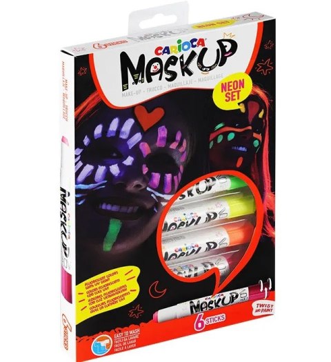 Kredki do twarzy 6 kolorów neon MaskUP 170-2607 Carioca
