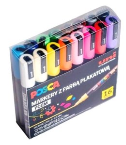 Markery z tuszem pigmentowym PC-5M, komplet 16 sztuk POSCA UNPC5M/16C Posca