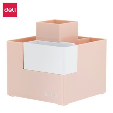 Organizer na biurko - przybornik Deli EZ072, różowy, EZ072P. Deli