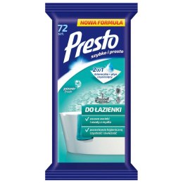 PRESTO Ściereczki nawilżane do łazienek 72szt., białe 011460 Presto