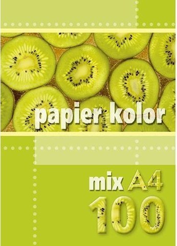 Papier xero A4 mix kolorów 160g (100 arkuszy) KRESKA. Kreska