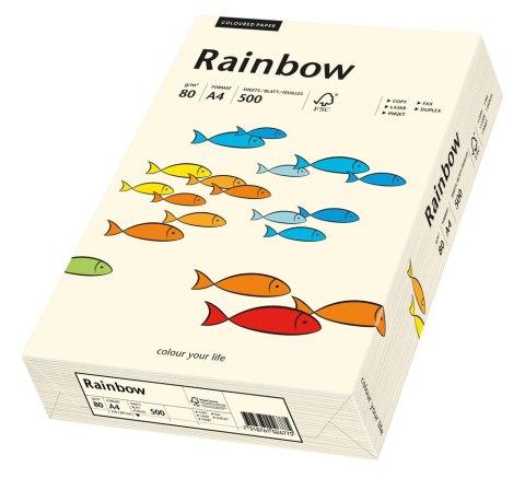 Papier xero kolorowy A3 80g 500 ark. RAINBOW R03 kremowy 88042252 Rainbow