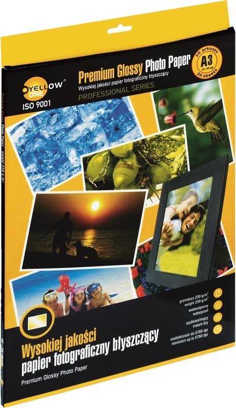 Papier foto (3PPG230), 230 g/m, A3 20 arkuszy YELLOW ONE 150-1366 Yellow One