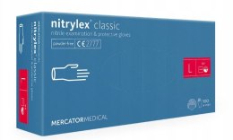 Rękawice nitrylowe bezpudrowe diagnostyczne MERCATOR, nitrylex classic, (100 szt.), rozmiar L, niebieskie Mercator