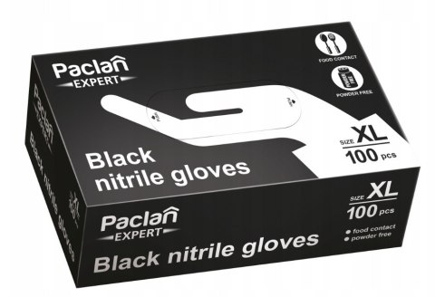 Rękawice nitrylowe czarne XL 100szt. PACLAN Paclan