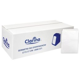 SERWETKI DO DYSPENSERÓW Clarina 17x17 cm Białe 2000 szt. 18169 Clarina