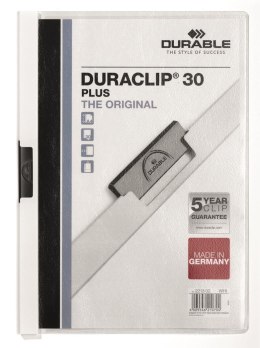 Skoroszyt DURACLIP Plus A4 1-30k.okł.kieszeń biały 221302 DURABLE Durable