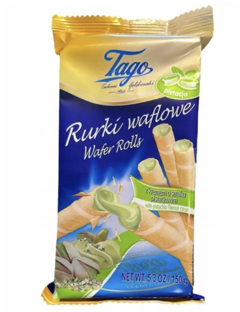TAGO Rurka waflowa z kremem o smaku pistacjowym 150g Milka