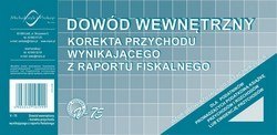 V-75 Dowód wewnętrzny - korekta przychodu wynikającego z raportu fiskalnego 50k 1/3 A4 offset MICHALCZYK I PROKOP Michalczyk i Prokop