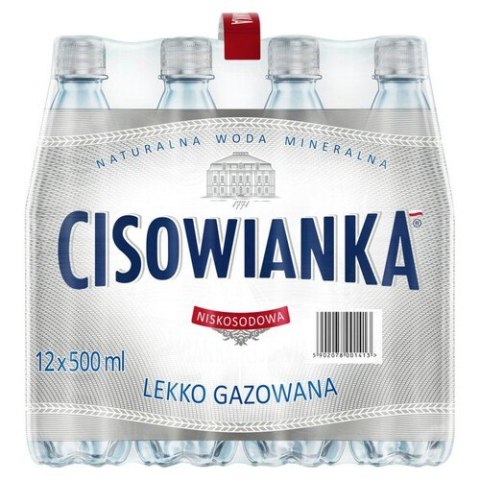 Woda CISOWIANKA 0.5l lekko gazowana zgrzewka 12 szt. KAUCJA Cisowianka