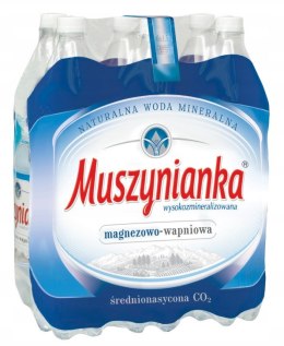 Woda MUSZYNIANKA 1.5L średnionasycona CO2 zgrzewka 6 szt. KAUCJA Muszynianka