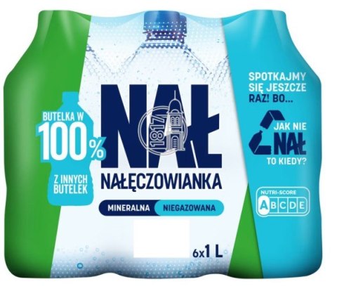 Woda NAŁĘCZOWIANKA niegazowana 1.0L butelka PET zgrzewka 6 szt. KAUCJA Nałęczowianka