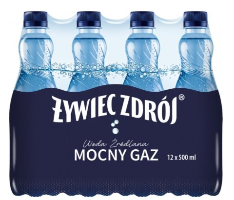 Woda ŻYWIEC ZDRÓJ 0.5l mocno gazowana zgrzewka 12 szt. KAUCJA Żywiec Zdrój