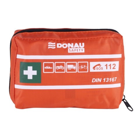 Apteczka pierwszej pomocy samochodowa DONAU SAFETY, materiałowa, DIN MINI, pomarańczowa, 32542211-07 Donau